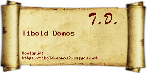 Tibold Domos névjegykártya